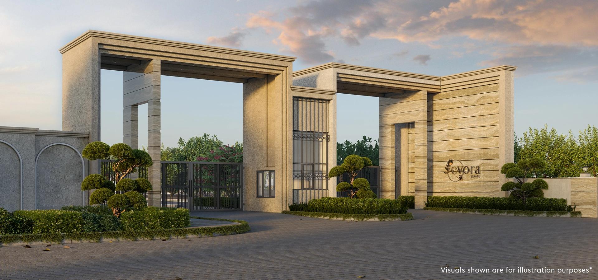 Entrance view of Godrej Evora Estate Panipat residential plotted township